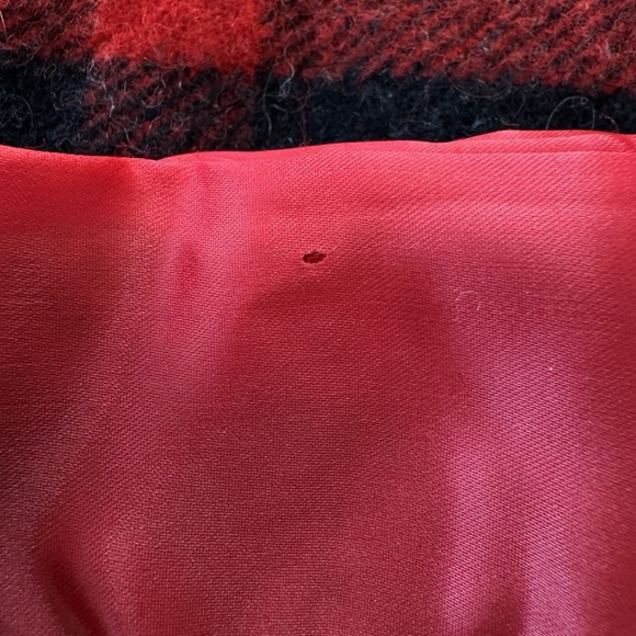 Vintage Pearce Wool Tartan Plaid Cottage Blanket Red Black Cream Xmas 67" x 80" - Picture 4 of 6